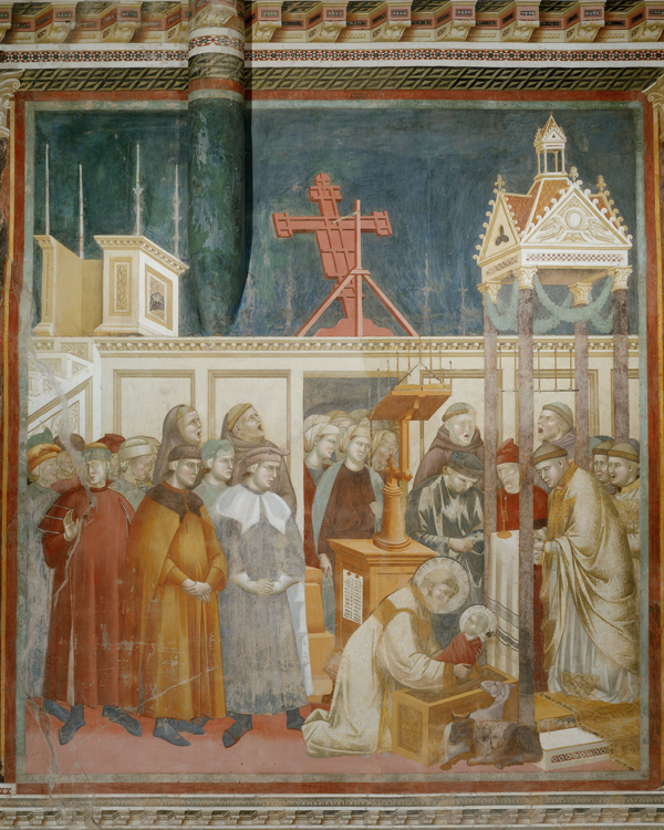 Giotto, Storie di san Francesco. Presepio di Greccio (1295-1299 circa). Assisi, Basilica superiore